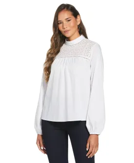 Poplin Lace Mix Blouse