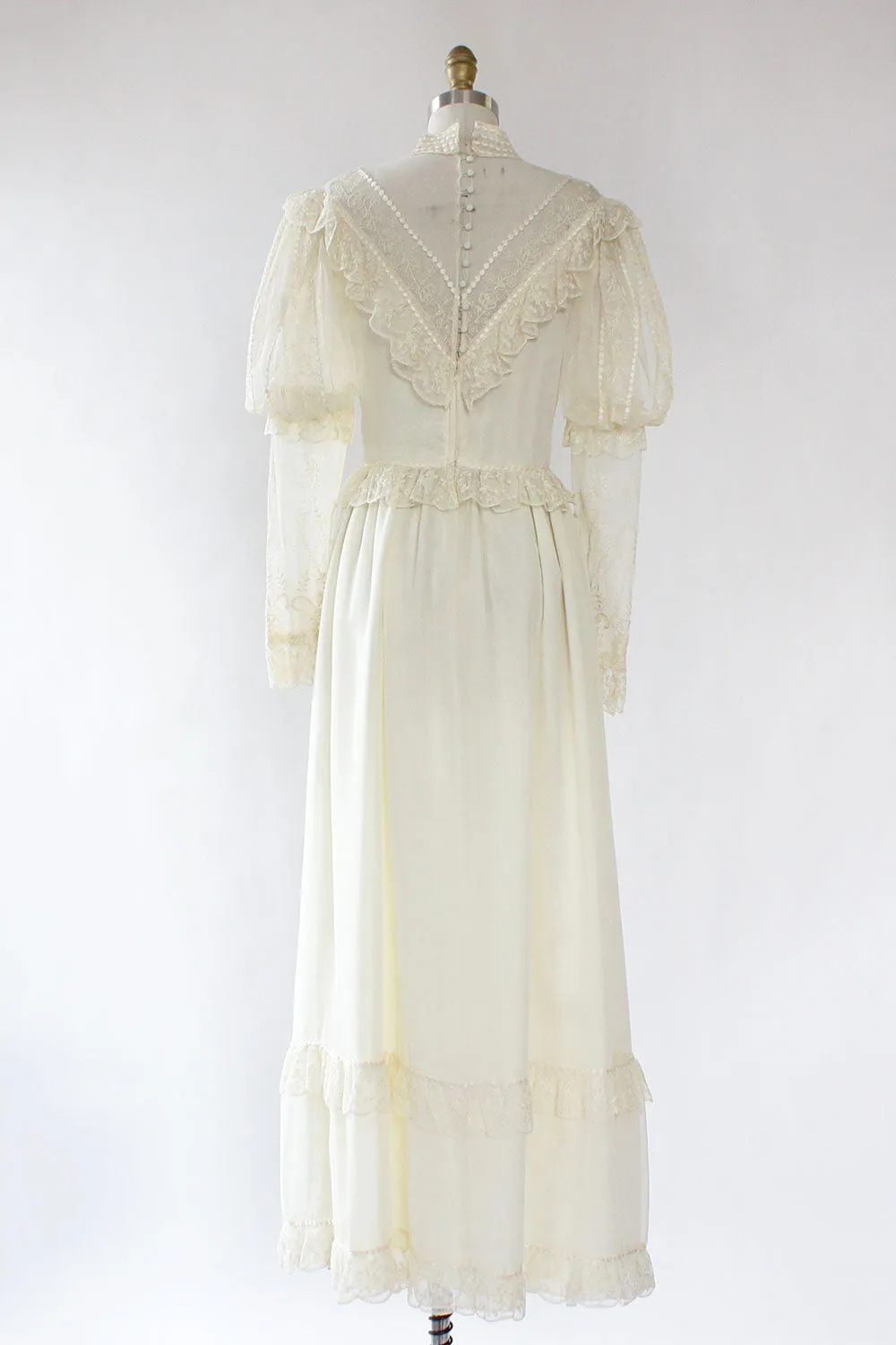 70s Winter Wedding Dress S