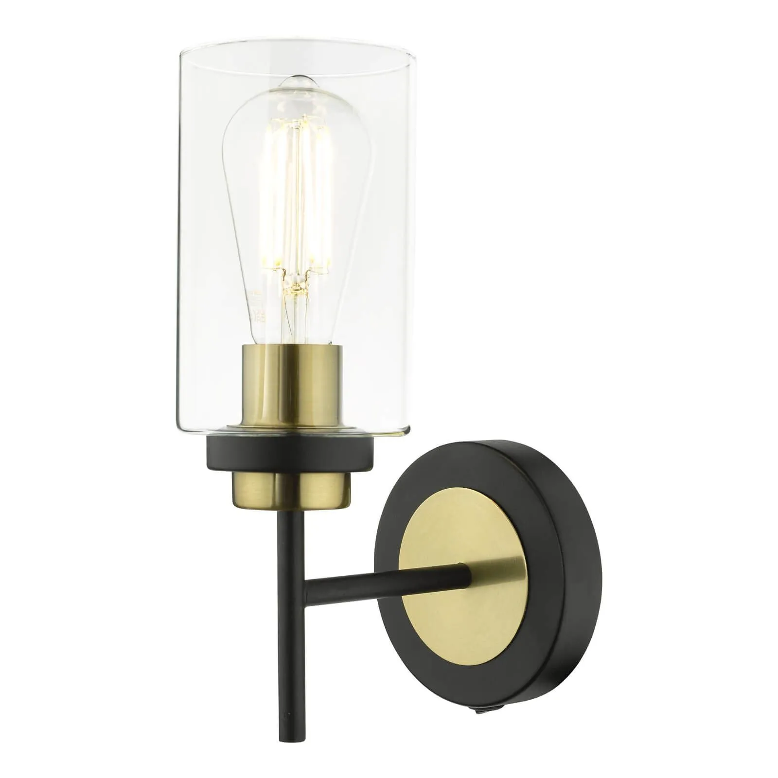 Abel  Wall Light - Satin Black & Gold Finish, IP20