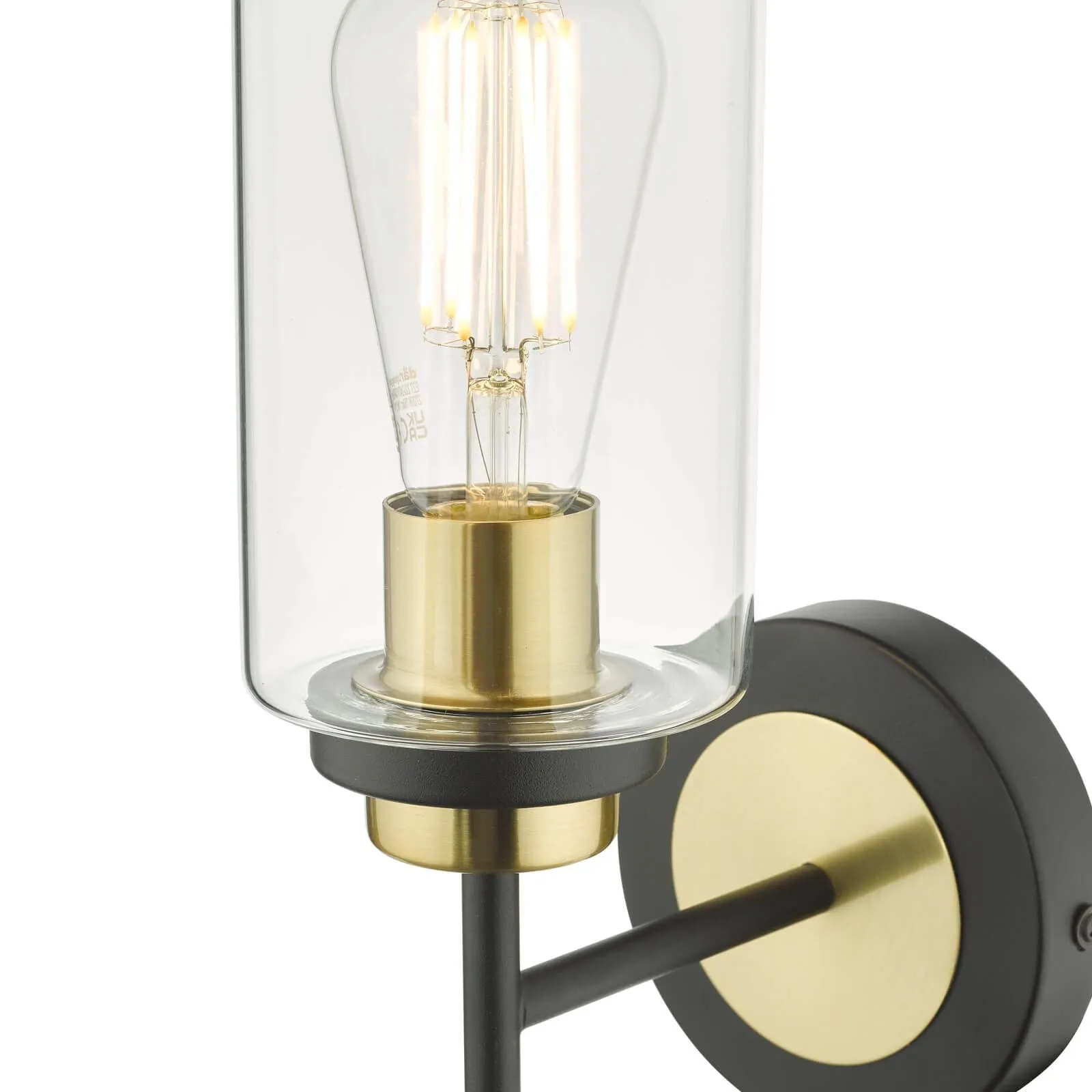 Abel  Wall Light - Satin Black & Gold Finish, IP20