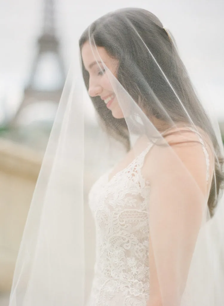 ADDISON | Sheer Wedding Veil with Long Blusher