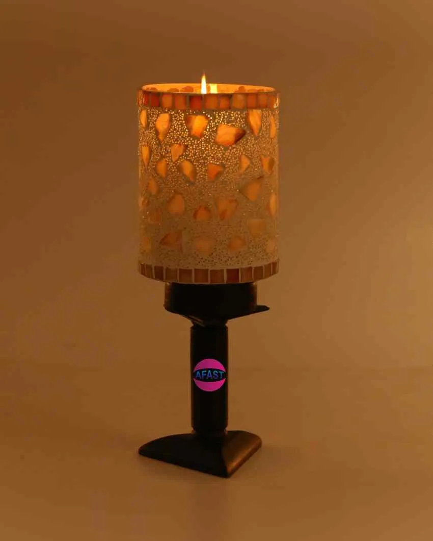 Alhelí Decorative Wooden Table Lamp with Glass Shade | 5 x 10 inches