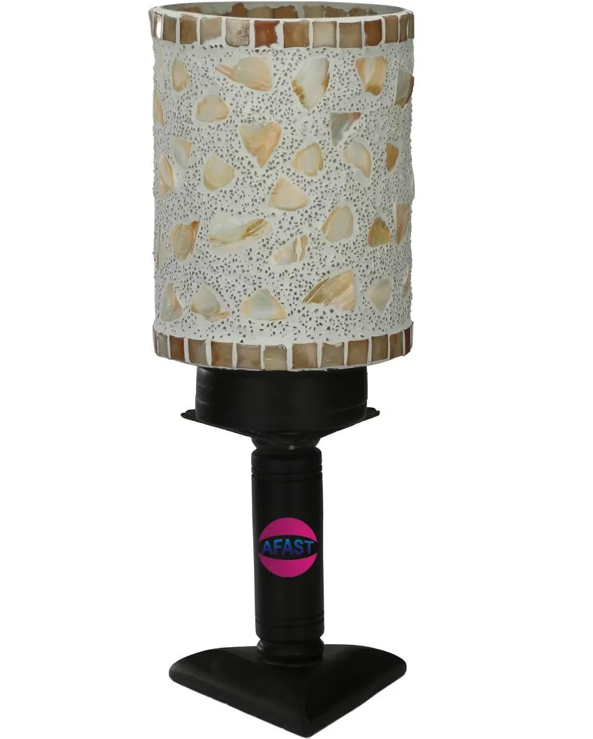 Alhelí Decorative Wooden Table Lamp with Glass Shade | 5 x 10 inches