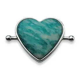 Amazonite Heart-shaped Crystal Element