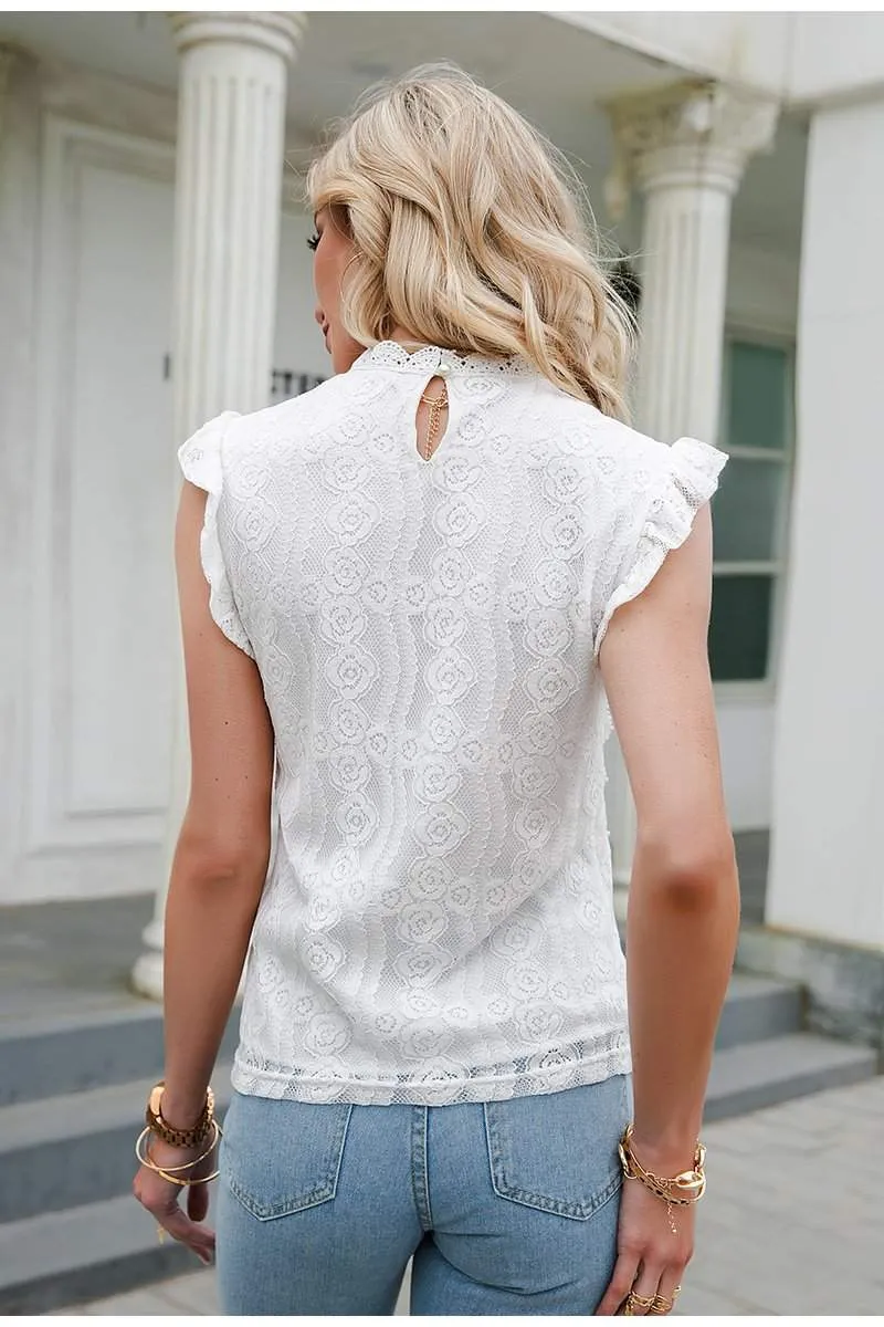 Avery White Lace Top