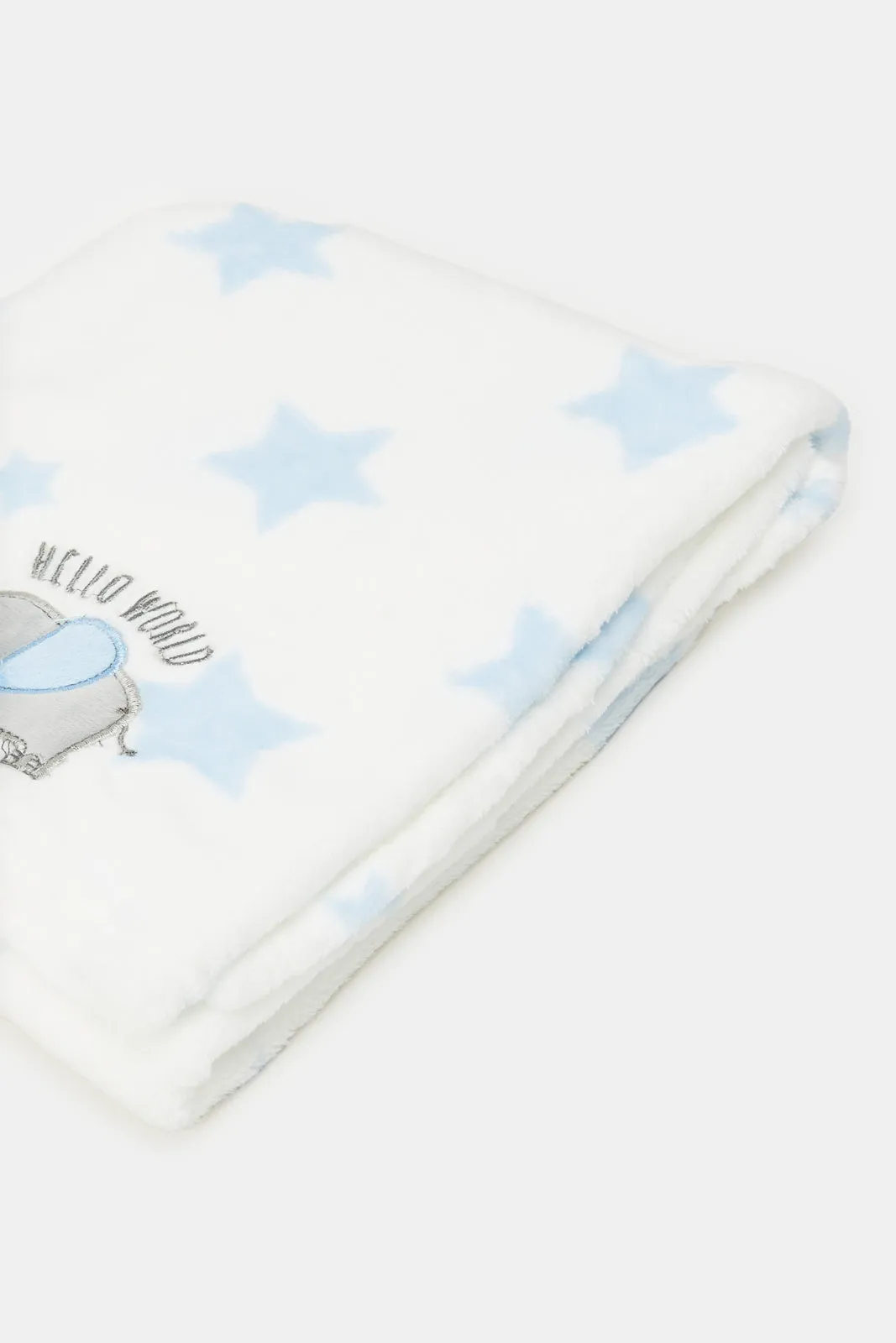 Baby Blue Printed Plush Blanket