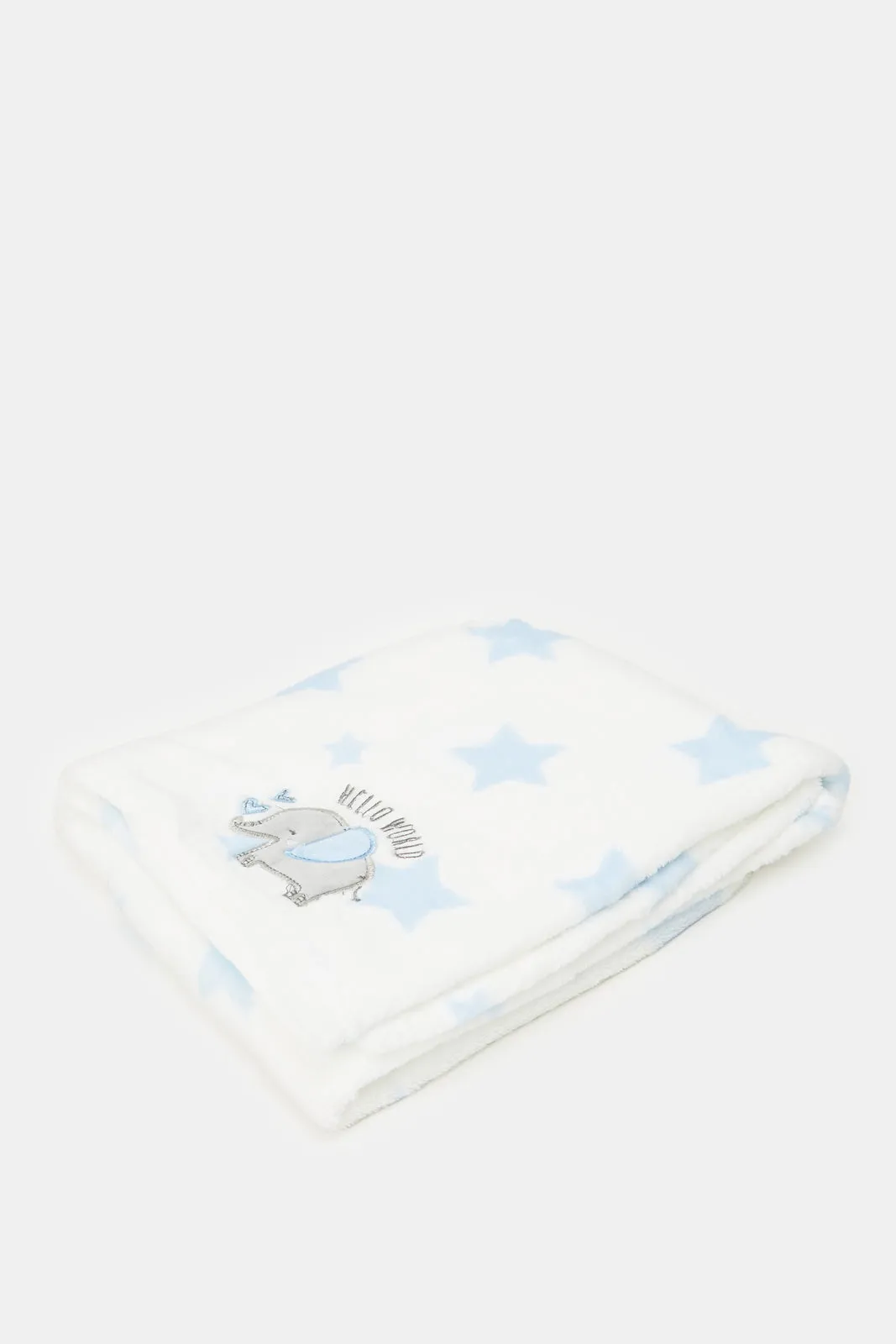 Baby Blue Printed Plush Blanket