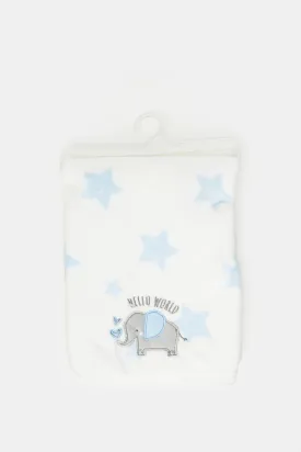 Baby Blue Printed Plush Blanket