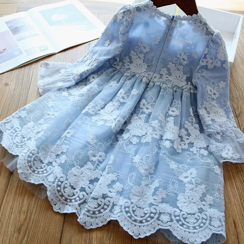 Baby Girls Lace Tulle Birthday Wedding Dress