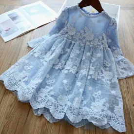 Baby Girls Lace Tulle Birthday Wedding Dress