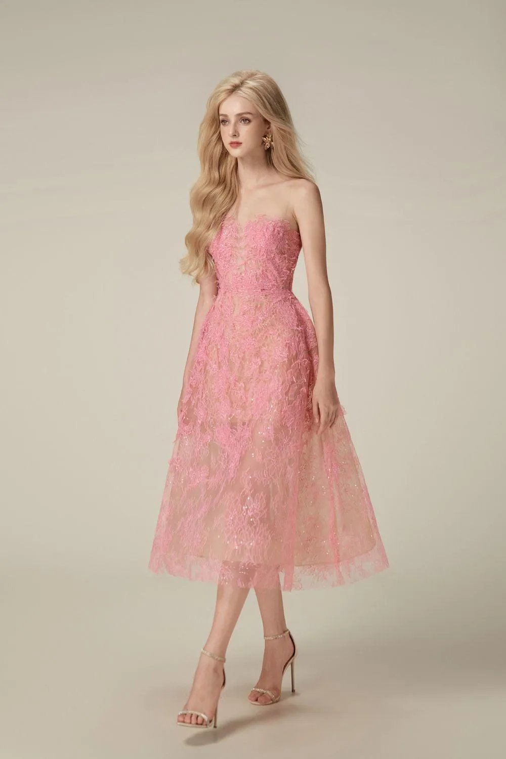 Bead Lace Midi Dress