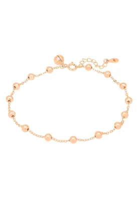 Beaded Chain Anklet Rosegold