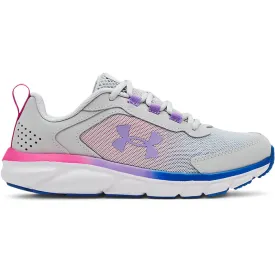 Big Girl Under Armour Assert 9 in Halo Gray/White/Vivid Lilac