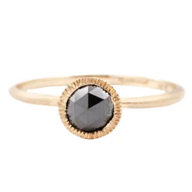 Black Diamond Solitaire Ring