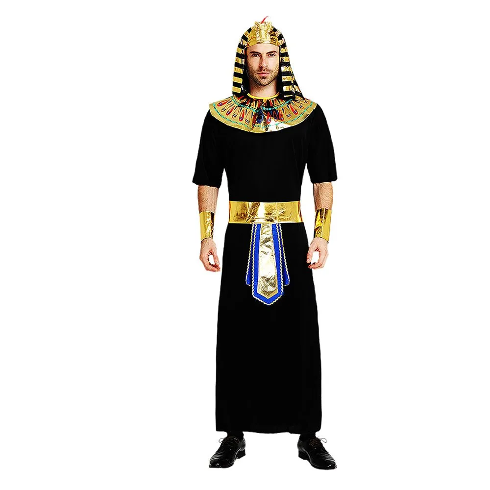 Black Egyptian King Adults Halloween Costume Dress Up