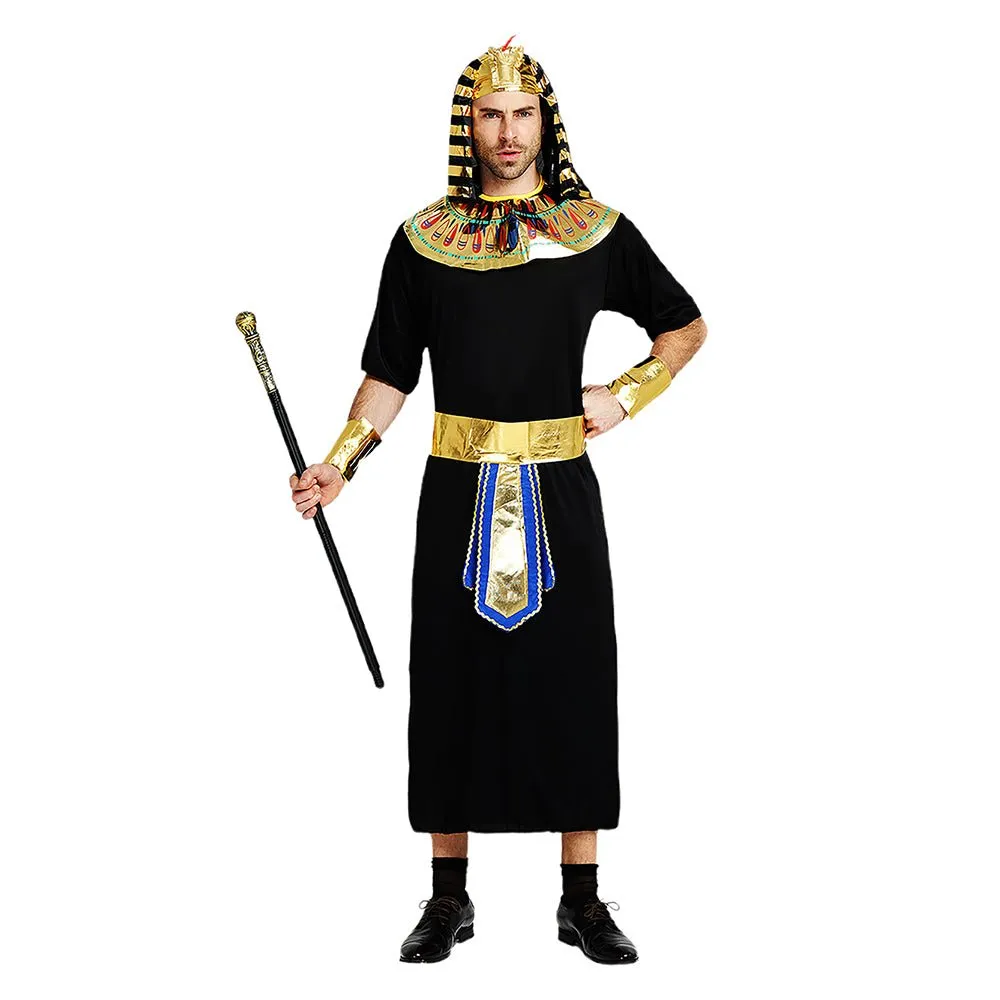 Black Egyptian King Adults Halloween Costume Dress Up