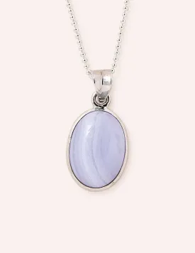 Blue Lace Agate Mini Gemstone Pendant