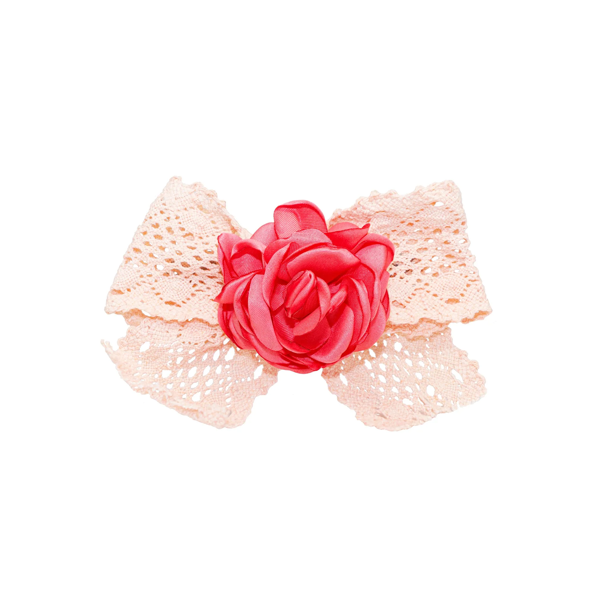 Bow Barrette in Sorbet Rose