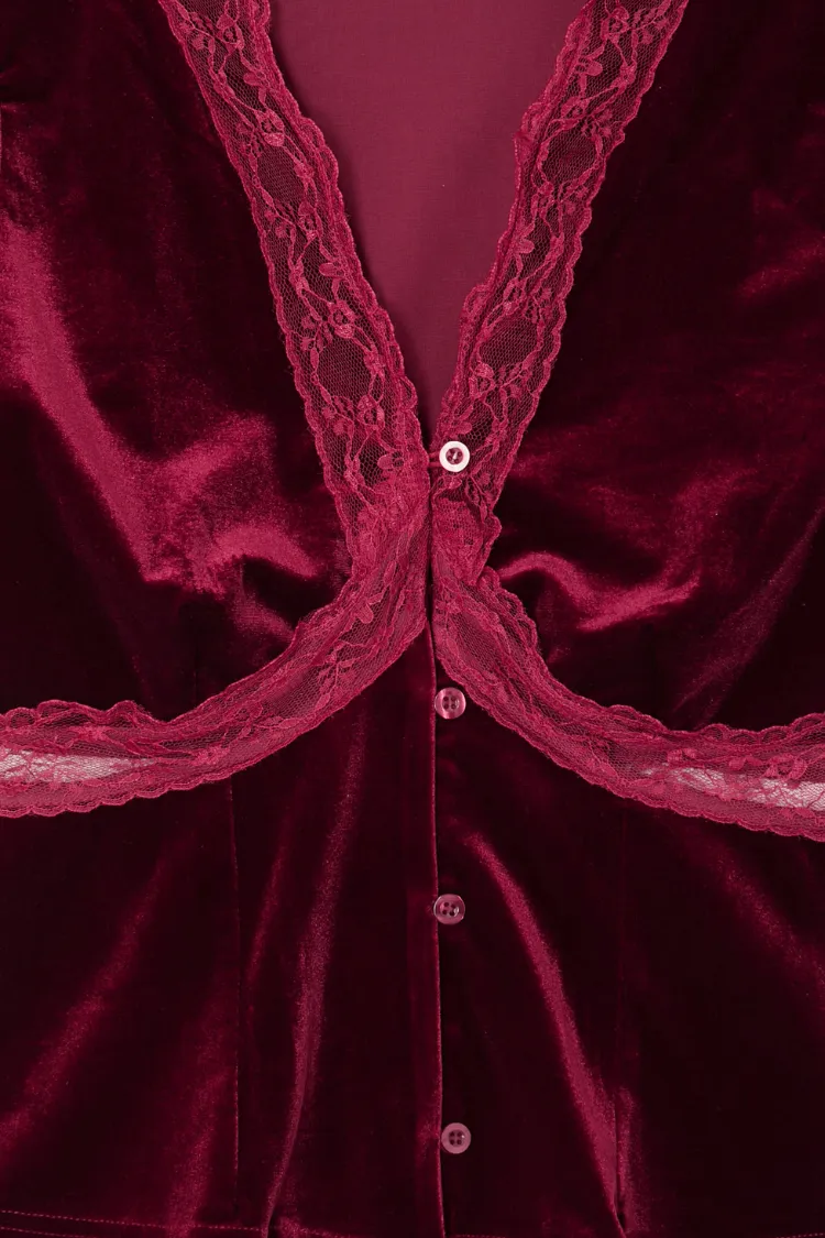 Burgundy Velvet Lindos Top