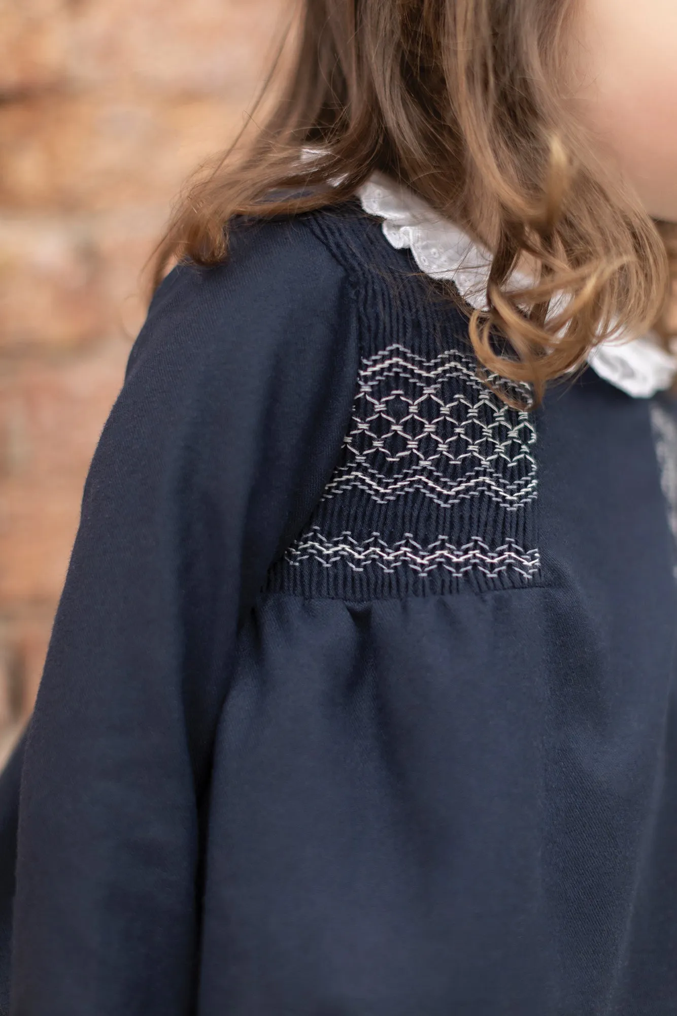 Dress - Navy smocked