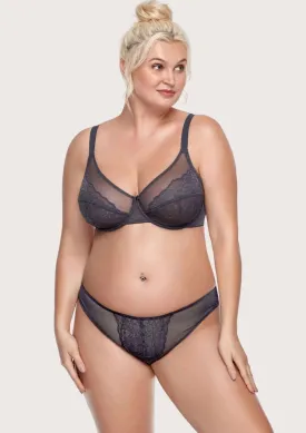 Enchante Lace Dark Gray Underwire Bra Set