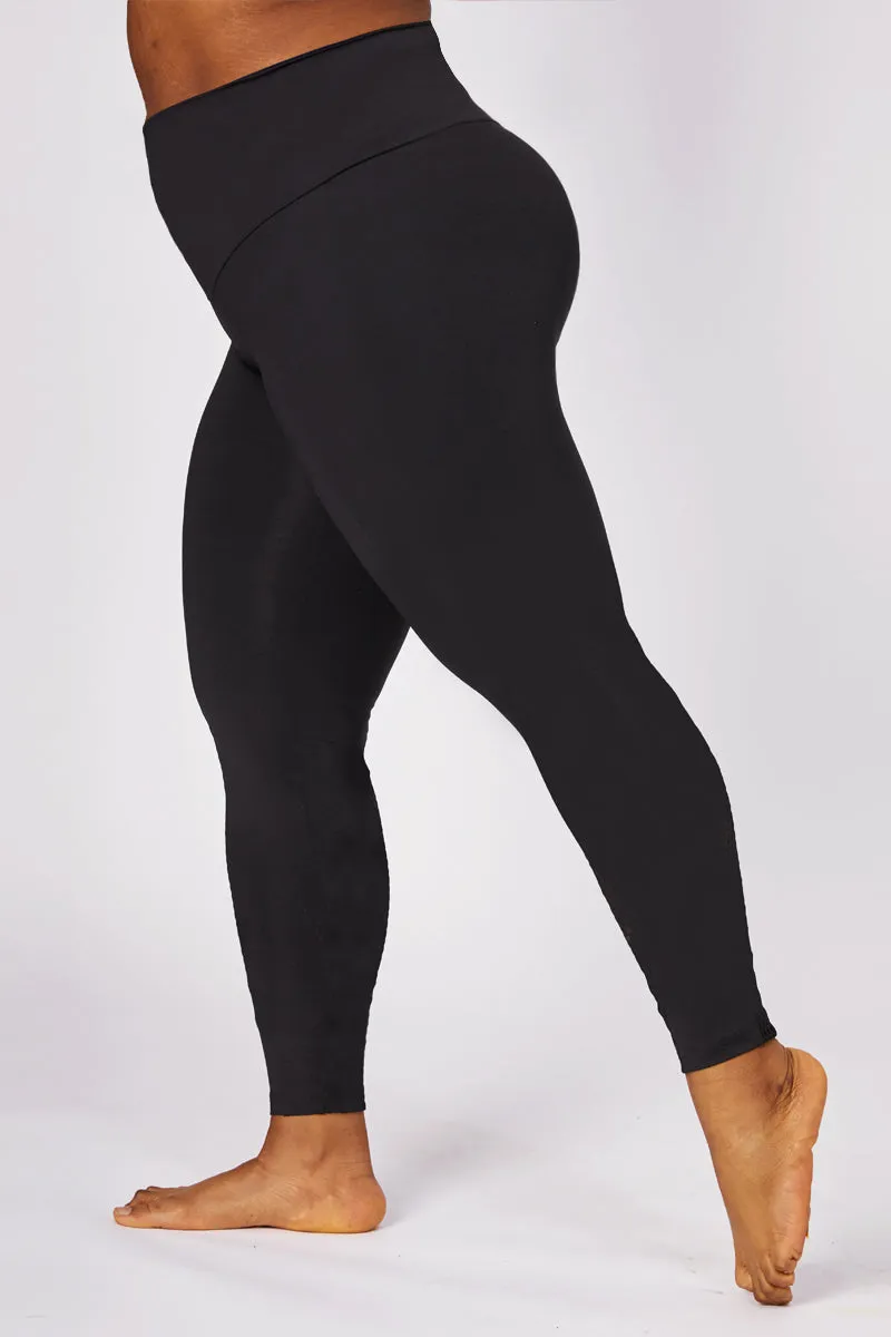 Extra Strong Compression Curve Leggings with Waisted Tummy Control Black