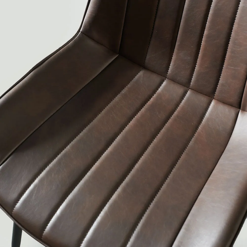 GLORIA - Brown Vegan Leather Dining Chair