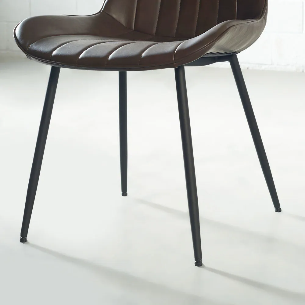 GLORIA - Brown Vegan Leather Dining Chair