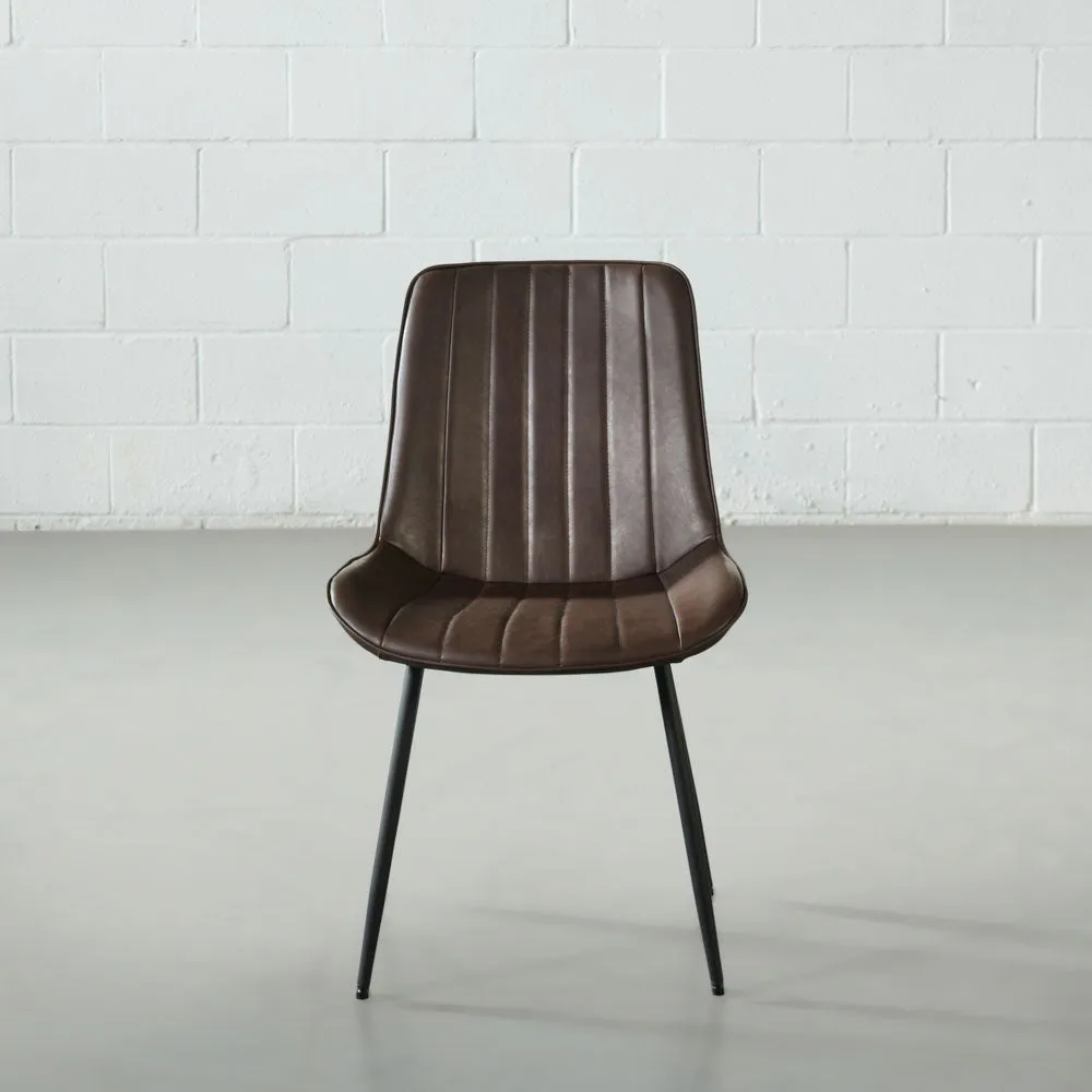 GLORIA - Brown Vegan Leather Dining Chair