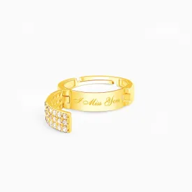 Golden Personalised I Miss You Ring