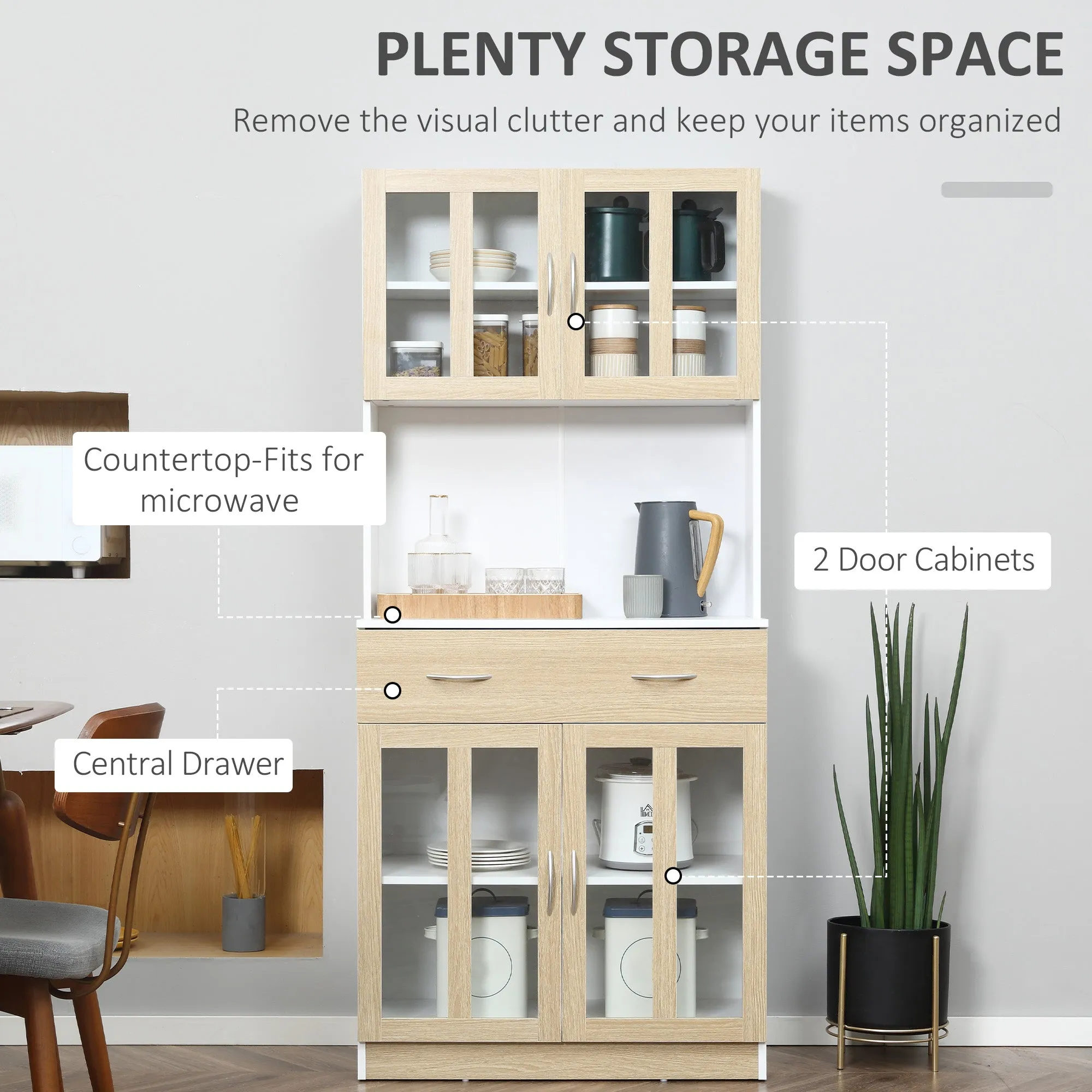 Homcom Modern Kitchen Cupboard