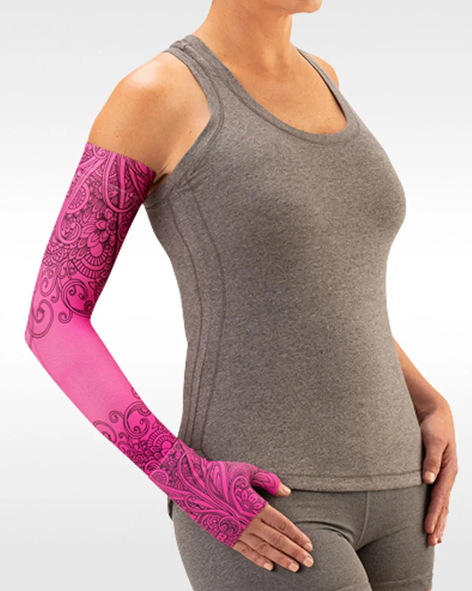 Juzo Soft 2001CG Print Series Armsleeves 20-30mmHg w/ Silicone Top Band - New Patterns - 1