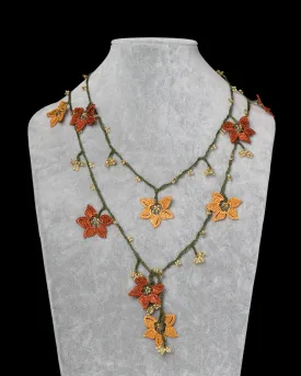 Lariat with Star Motif - Orange & Copper