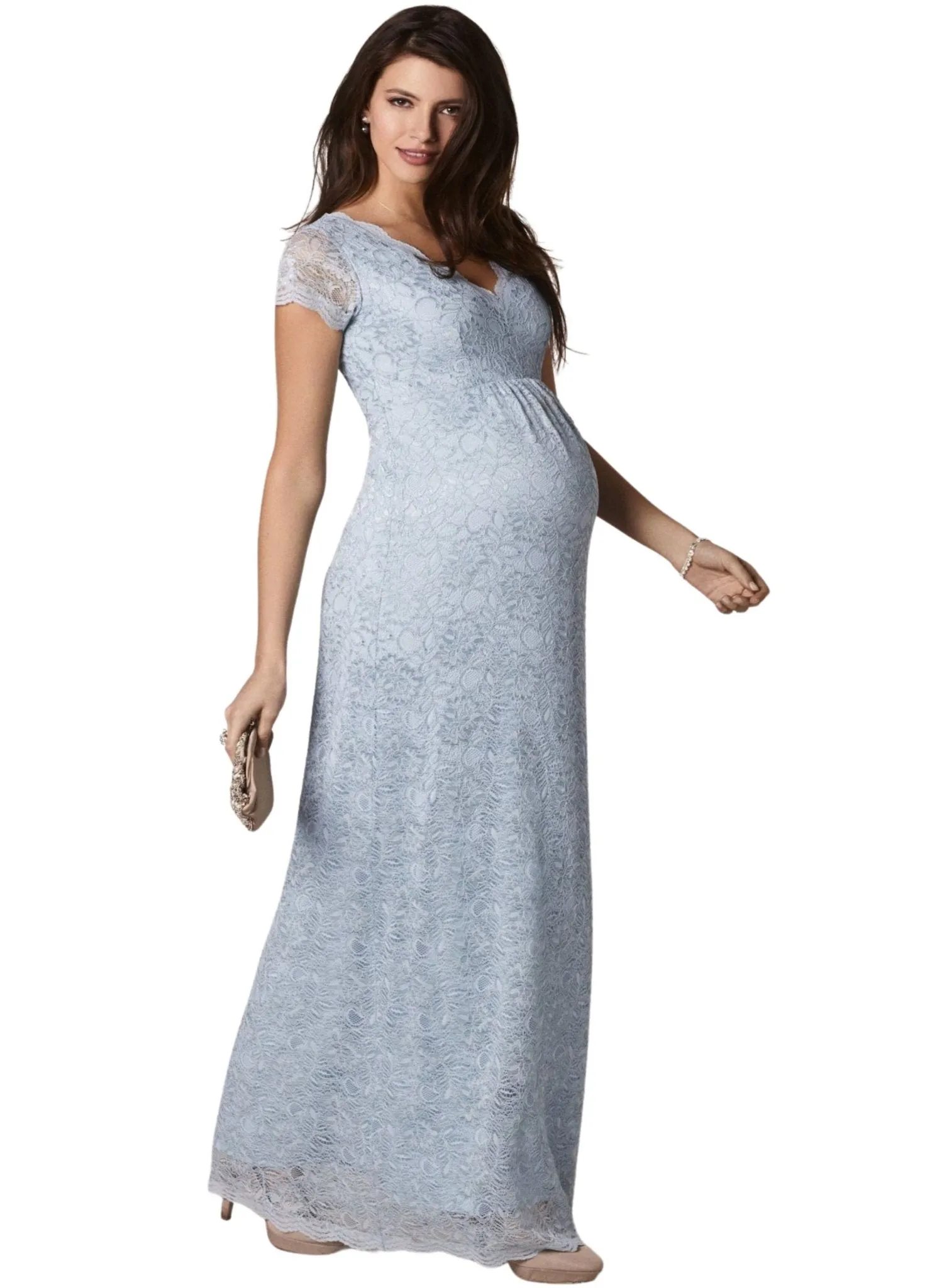 Laura Lace Maternity Gown - Eau De Nil