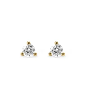 Martina Gold Earring 3mm White Diamond - 3 prongs