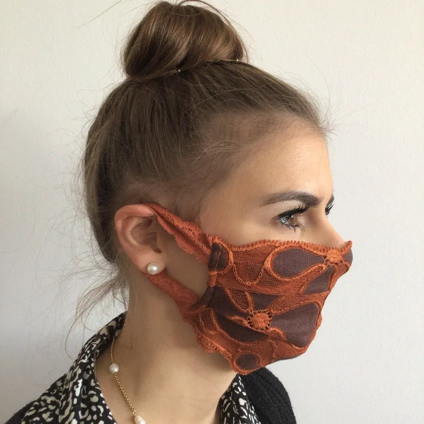 Mask | Flower Power | Orange | 2-Layers | One Size