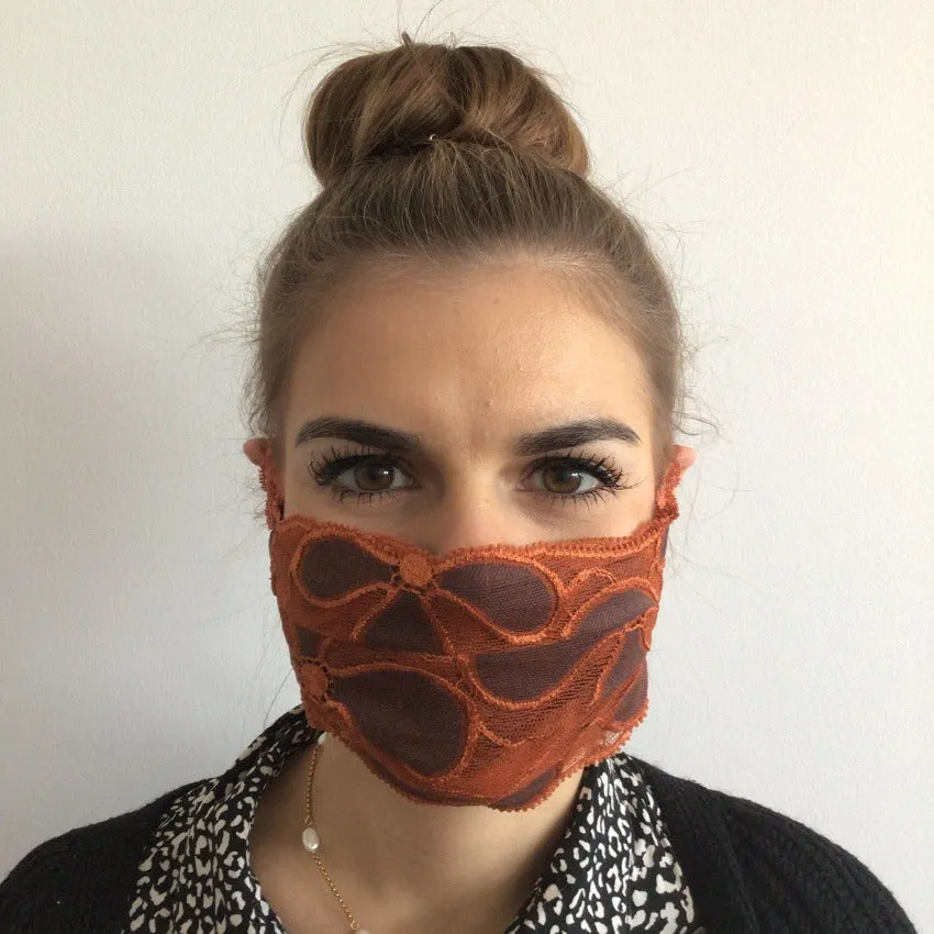 Mask | Flower Power | Orange | 2-Layers | One Size