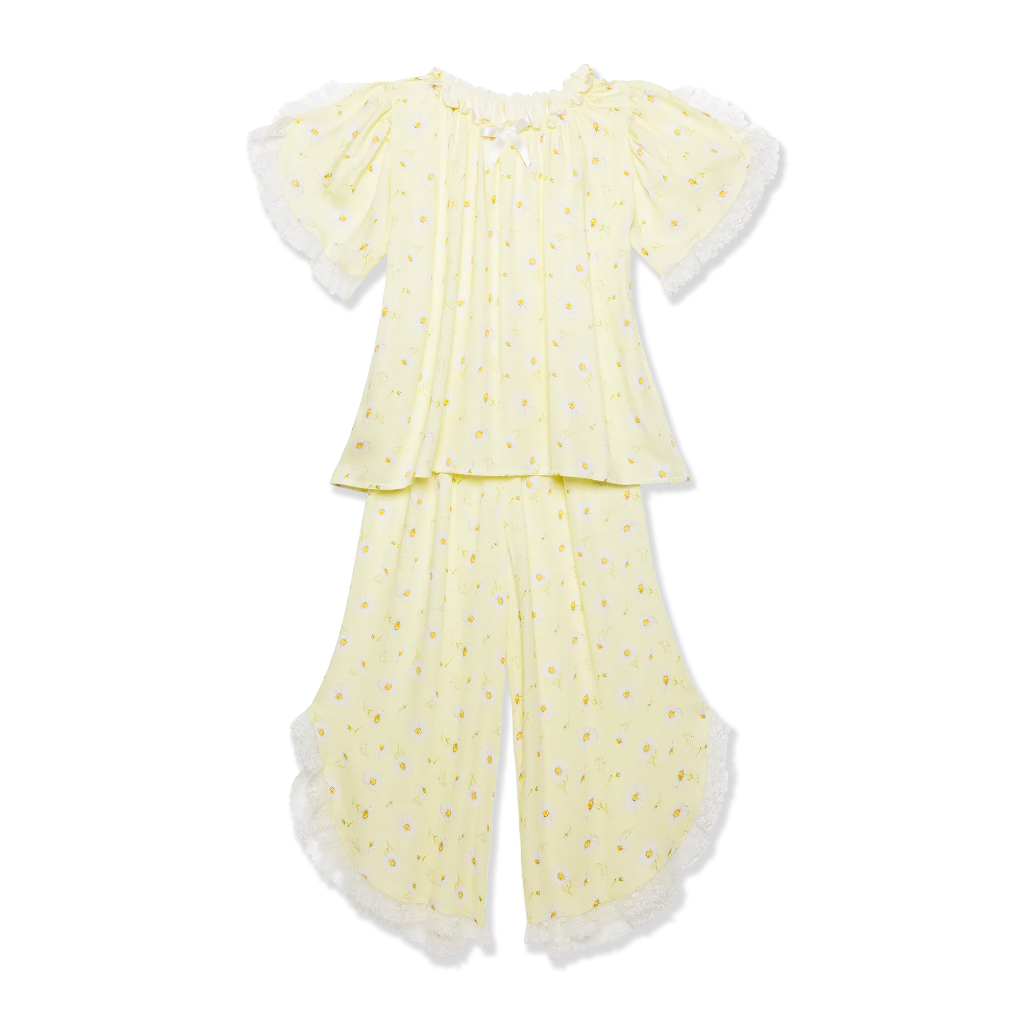 MILANA - GIRLS VISCOSE PYJAMA YELLOW DAISY PRINT