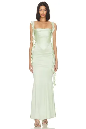 Caroline Dress in Green by NANA JACQUELINE - Original Retail Price $899