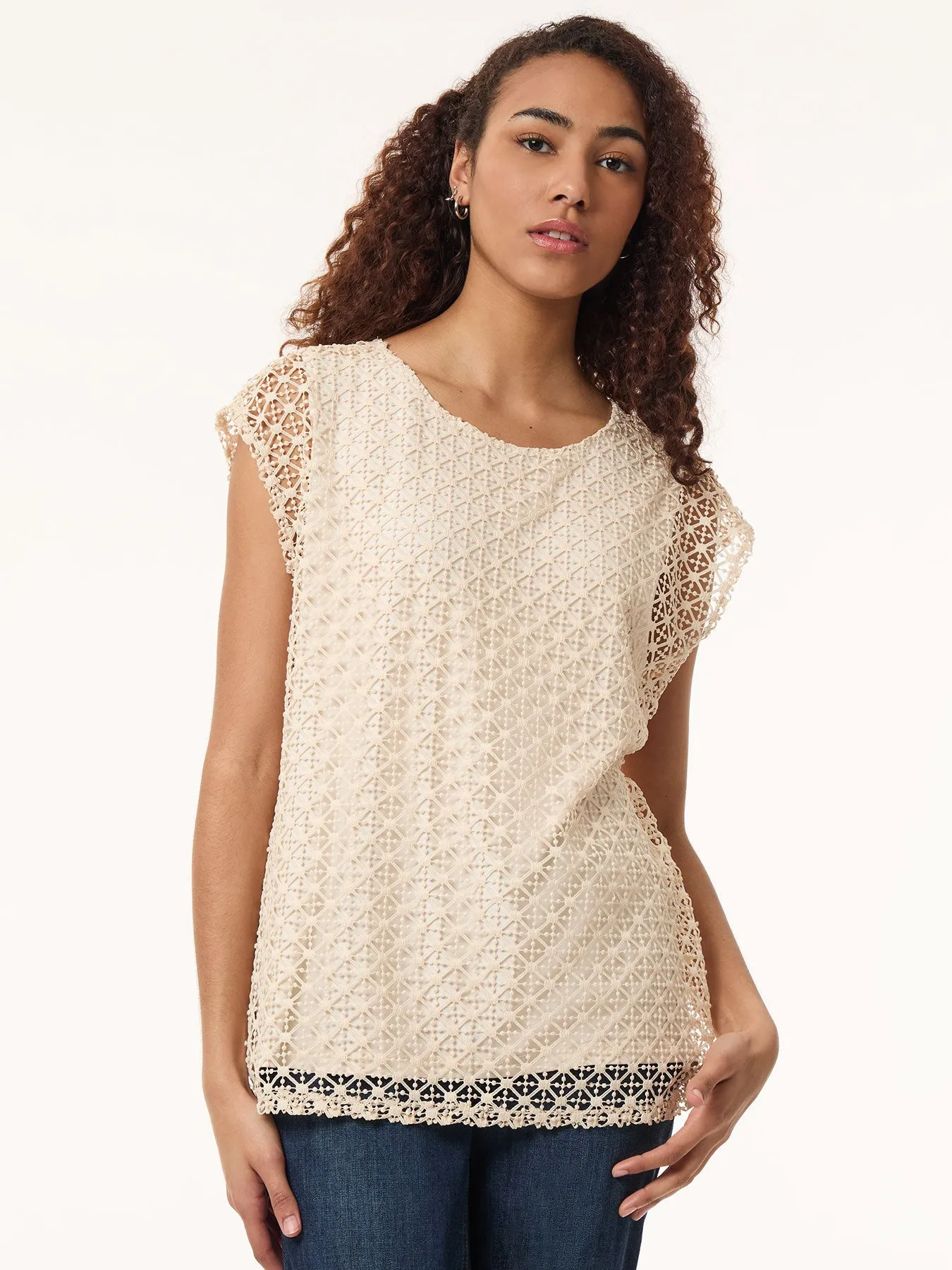 Plus Size Drop Shoulder Top, Lafayette Lace