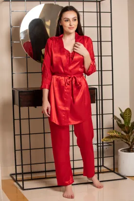 Satin Strap night suit with Robe