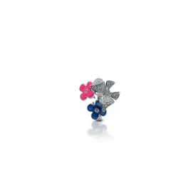 Silver Butterfly and Flower Design Ring for Girls