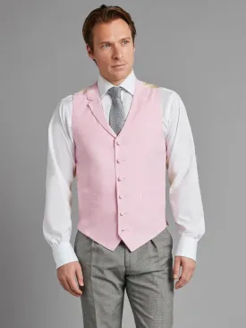 Single Breasted Linen Vest - Pink