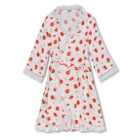 SOFIA - GIRLS VISCOSE DRESSING GOWN POPPY PRINT