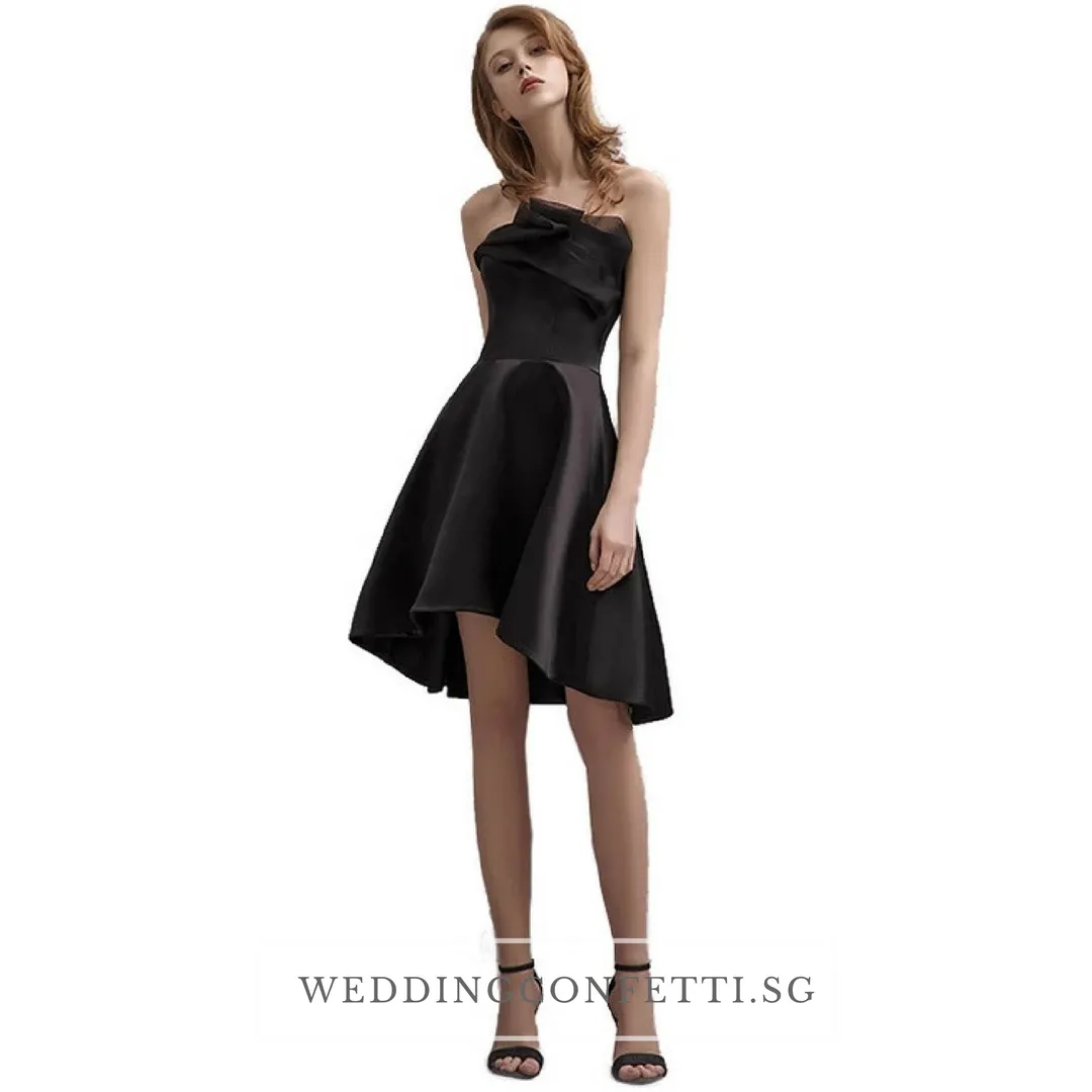 The Carenlyn Bridal Wedding Black Organza Tube Dress