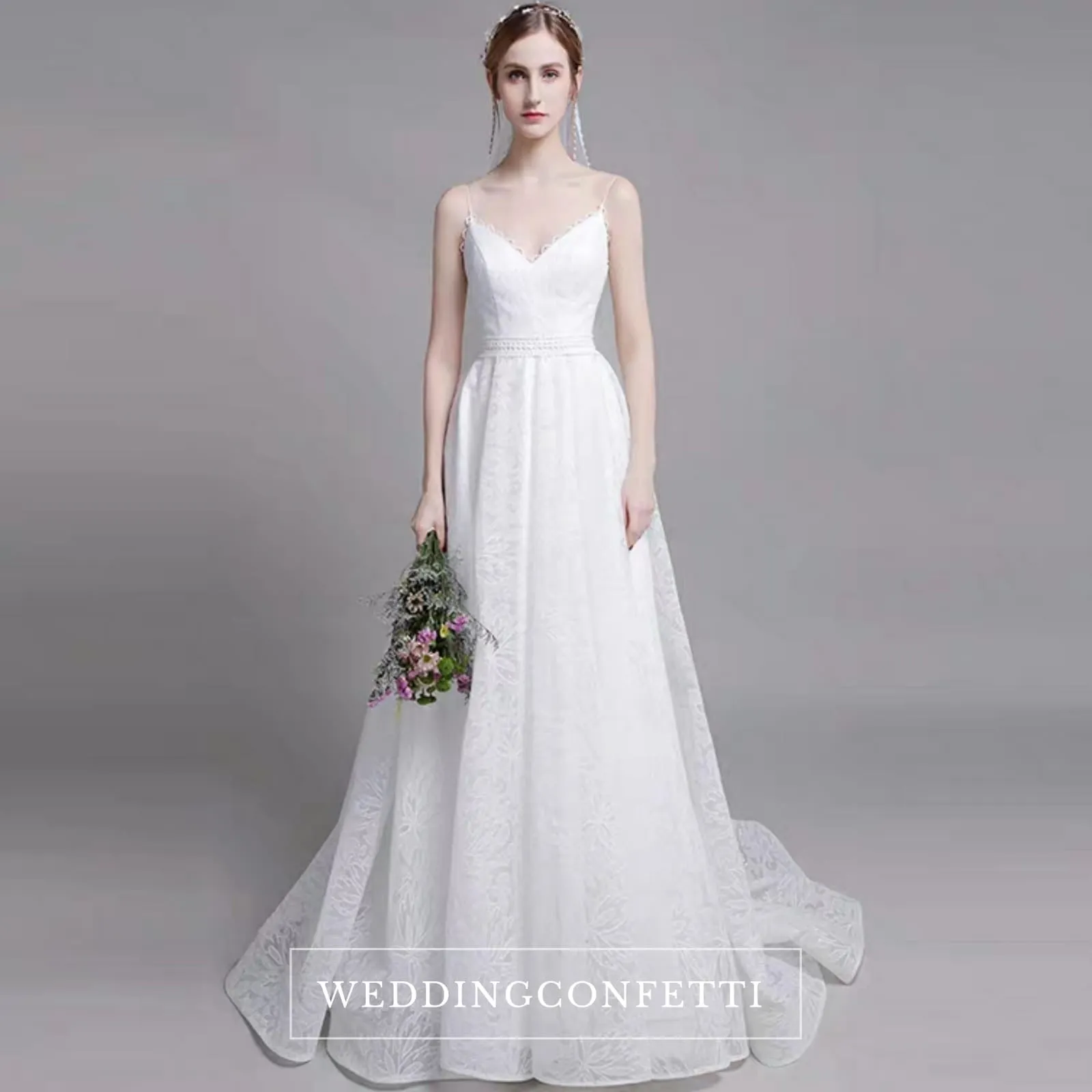 The Kerrelyn Wedding Bridal Sleeveless Lace Dress