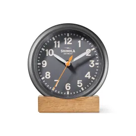 The Runwell 6" Desk Clock Gunmetal/Gray/Cream